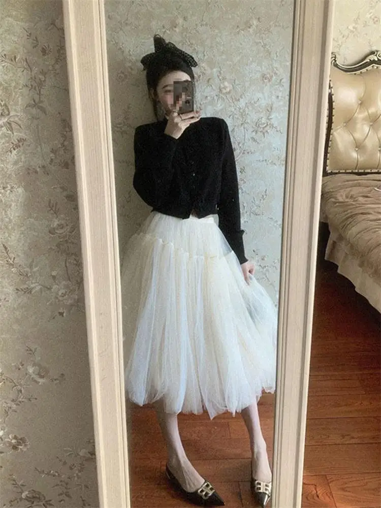 

Комплект из двух предметов Princ Sle: Новинка 2026 года для ранней осени, женский, премиум-класса, с эффектной длинной юбкой, для повседневной носки и офиса