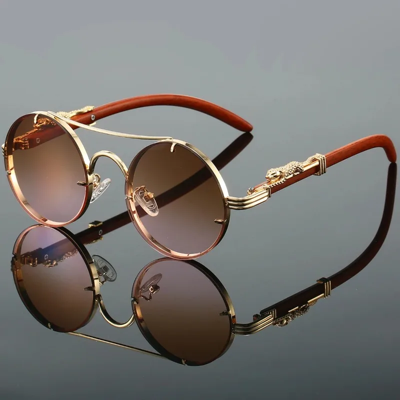 Vintage Round Sunglasses Men Fashion Double Bridge Multicolor Shades Women Retro Trendy Brand Luxury Design Sun Glasses