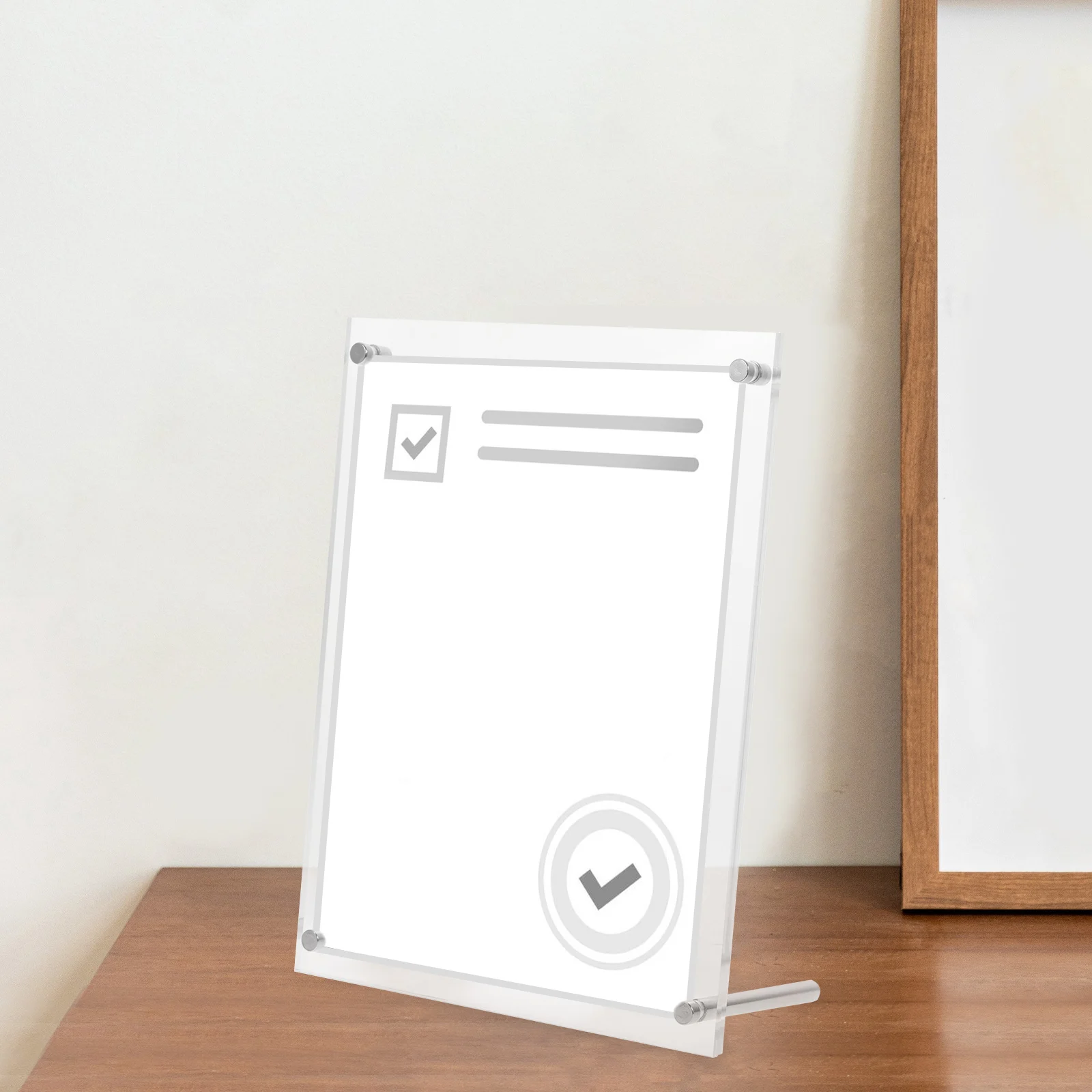 Acrylic Transparent Business License Desktop Photo Frame Display Stand For Office Wedding Certificate Authorization Poster
