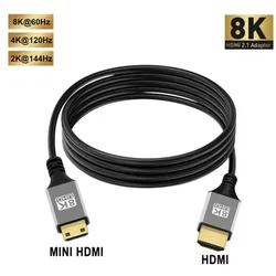 5m 3m 2m 1m 8K Mini HDMI-Compatible to HDMI Cable 8K 60Hz Mini HD 2.1 Cable for Video Card HDTV Tablet Camera Camcorder cable