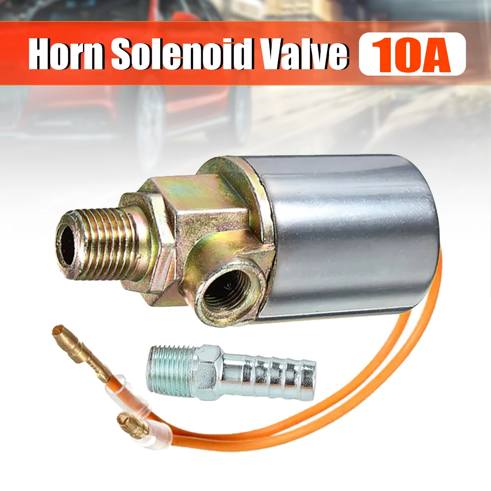 180PSI 1/4'' Heavy Duty Air Horn Electric Solenoid Valve Air Horns Chrome Solenoid Valve For Car Vehicles Air Horn Accessories