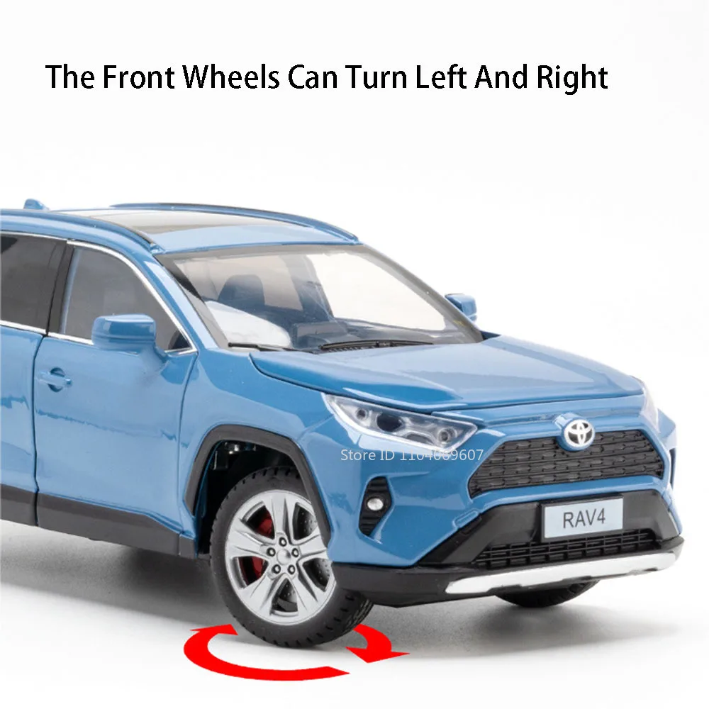 1:24 RAV4 Land Cruiser LC80 Legering Miniatuur Model Diecast Speelgoed Auto 6 Deuren Geopend Geluid Licht Trek Voertuigen Kinderen Vriend Gift
