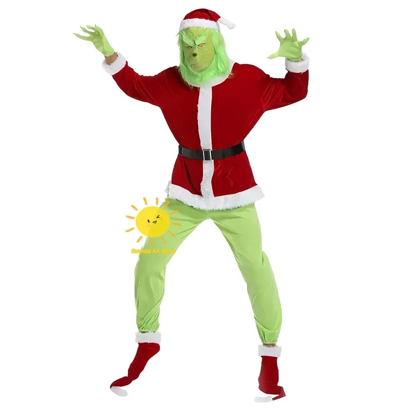 Premium Outfit Beast Kingdom Christmas The Cosplay Costumes Jacket Pants Mask Hat Grinch Suits Leg Warmers Halloween Car