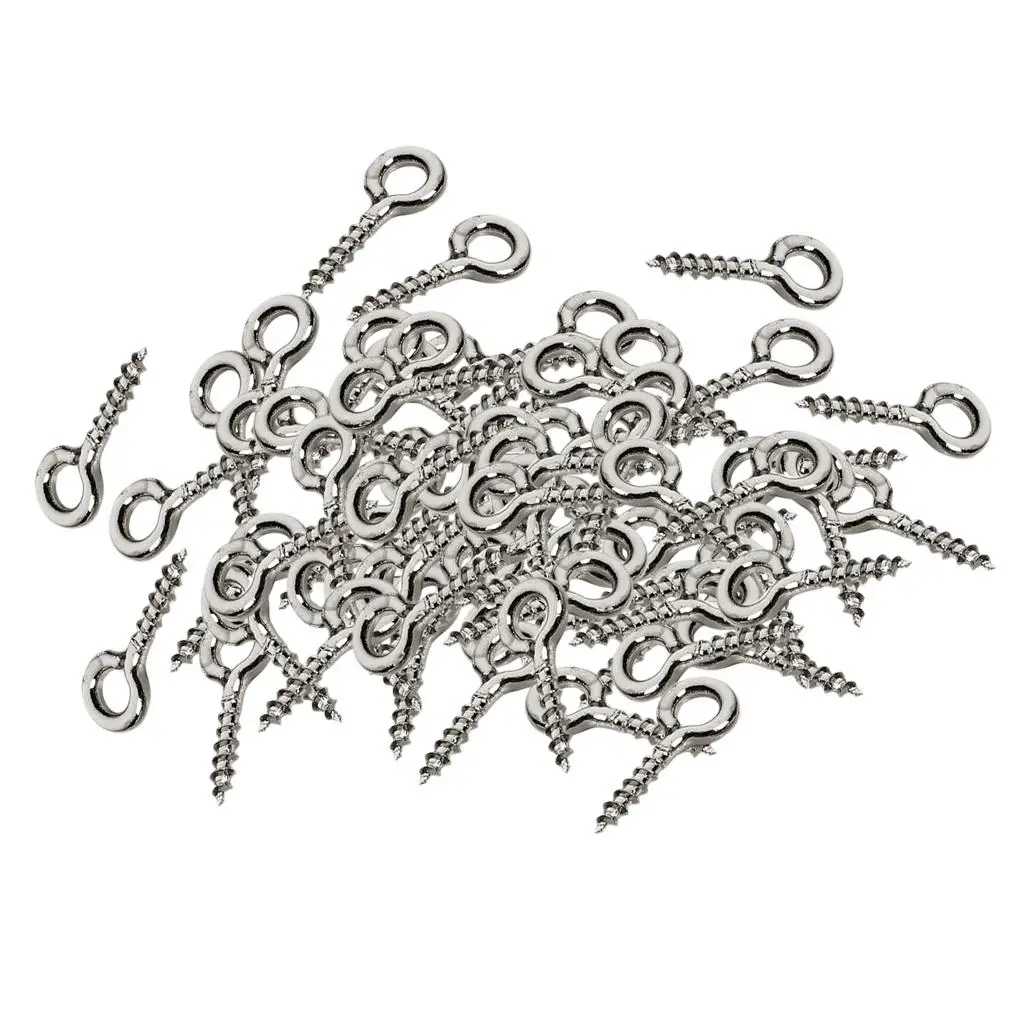 Screw Eye Pins Hooks Eyelets Threaded Peg for Half-drilled Beads DIY 200 PCS