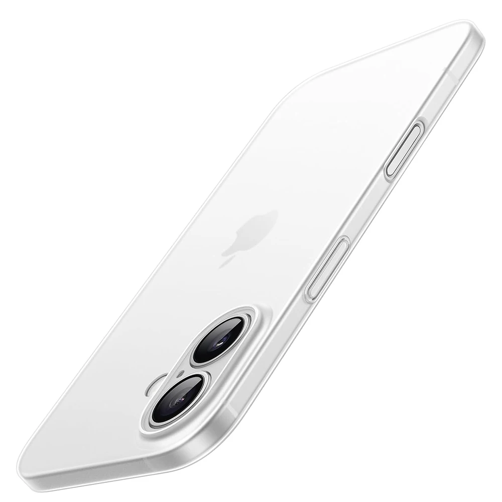 0.3mm Ultra Thin Case For iPhone 16E 16 15 14 Pro Max Plus Transparent Matte Back Hard Cover Frosted Anti-Fingerprints PP Shell