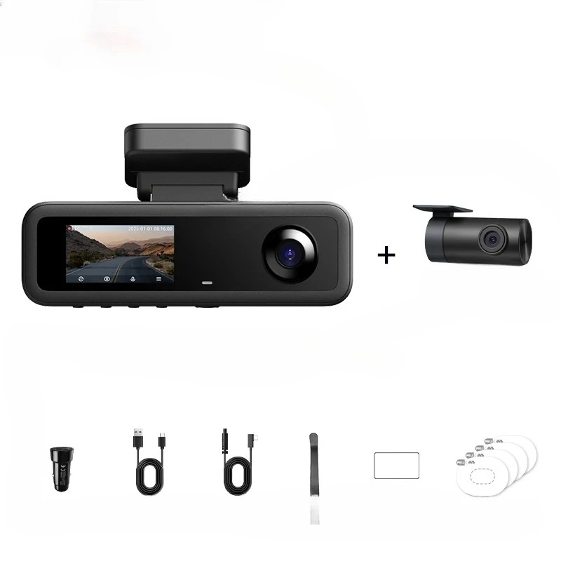4K T800E 3-Channel Dash Cam Front Rear Interior 3-in-1 Voice Control 24H Parking Supercapacitor GPS 4K Car DVR 70mai T800E