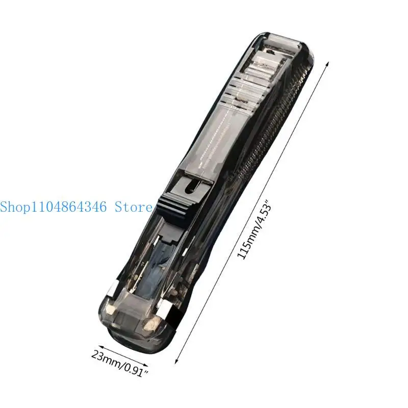 5asd Durable Clam Clip Dispenser Handheld Push Stapler Reusable Paper Clip Dispenser