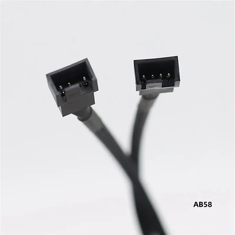 6X 1 To 2 Way Braided Cable Y Splitter 3/4 Pin PWM Male Connector Fan Computer PC Fan Extension Adapter Cable