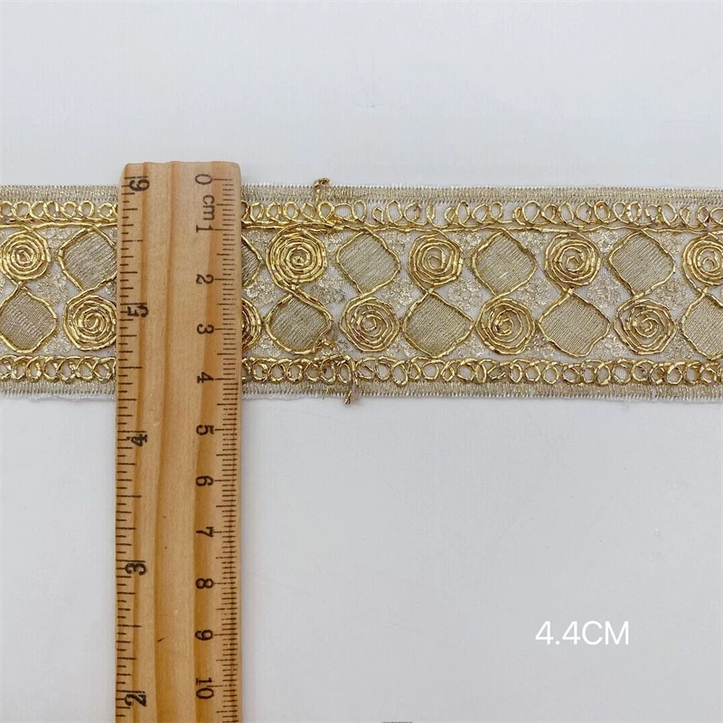 1 Yards Embroidered Lace Appliques Sequined Lace Ribbon Sewing Apparel Trims Fabric DIY Materail Accessories