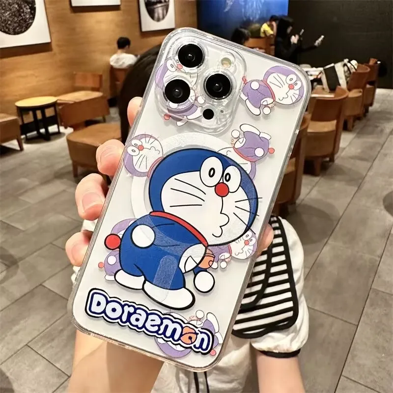 Cartoon D-Doraemons Magsafe Magnetic Phone Case for Samsung Galaxy S24 S23 S22 S21 S20 FE Plus Ultra 5G Soft Clear TPU Cover