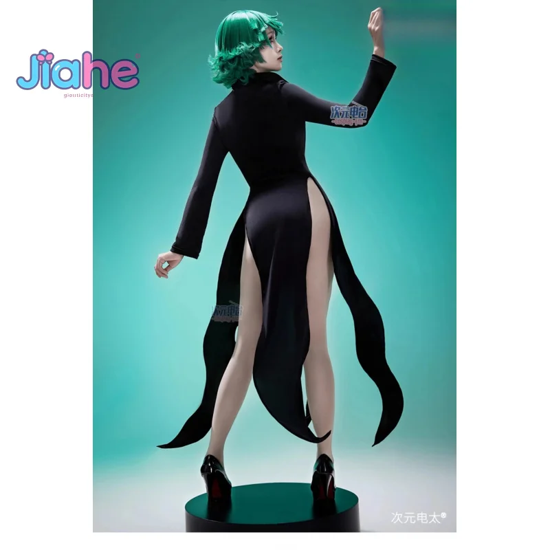 واحد لكمة رجل تورنادو الإرهاب سينريتسو لا تاتسوماكي تأثيري حلي شعر مستعار فستان أسود المرأة فتاة الزي هالوين زي الطفل #1
