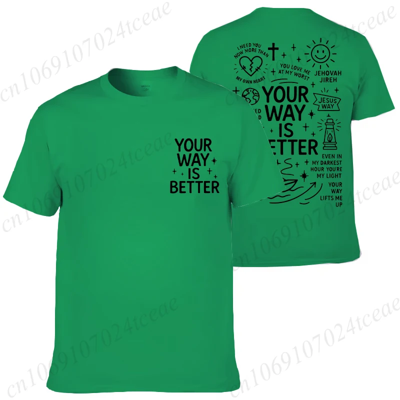 ملابس للرجال الإيمان موضة عادية تي شيرت الإبداعية الرجال قمة طريقك أفضل أمثال 16:9 طباعة قصيرة الأكمام تي شيرت