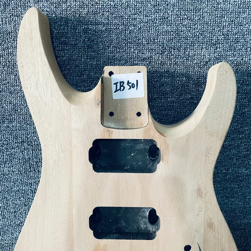 IB501 Custom Bridges 2 Humbucker Pickups Semi Finishing Electric Guitar Body in Solid Okoume for Replace DIY