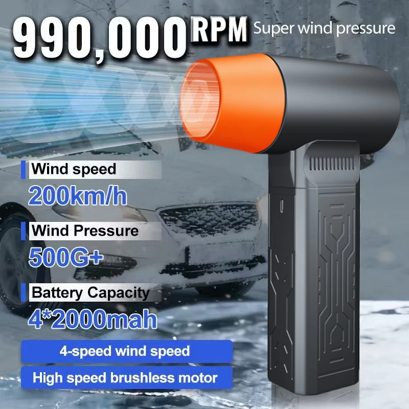 

Электрический турбовентилятор 990000 об/мин, бесщеточный воздуходувка, двигатель 10000 мАч, высокоскоростной генеральный турбовентилятор, перезаряжаемый мощный пылеочиститель