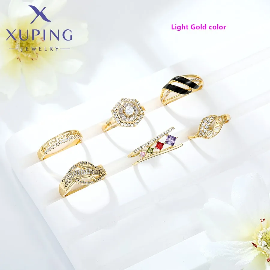 Xuping Jewelry Fashion Charm Mixed Rings Group Popular Rings for Women Gold Plated Party WeddingGift