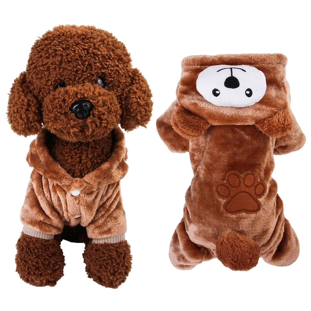 

Winter Warm Coat Bear Design Dog Clothes Fleece Costume For Outdoor Use Party Photo Small Pet Cotton Suit Size L Dog Costume Pet