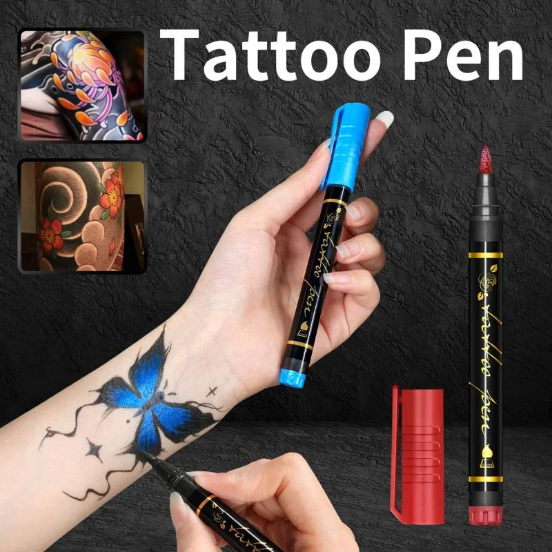 

Temporary Tattoo Pen Set, Available in 10/15/30 Colors, Soft Tip Brush Pen, Quick-Drying and Waterproof, Makeup-Grade Color