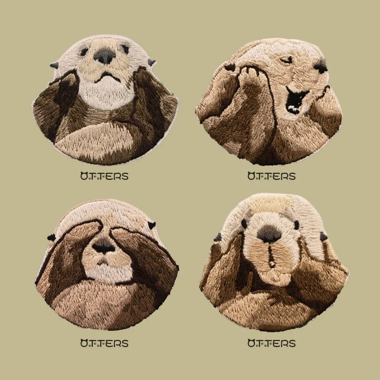 Cute animal otter/sea otter self-adhesive no-stitch clothing patch