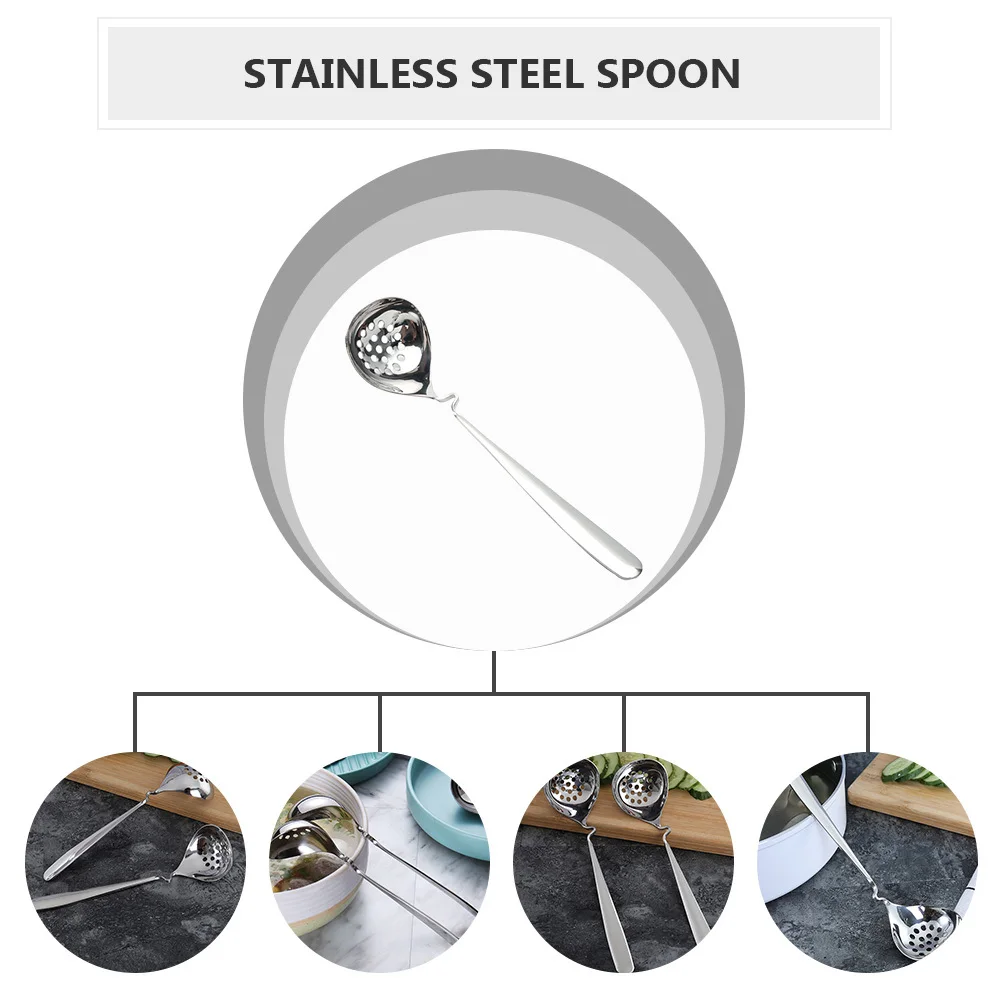 

1Pcs Stainless Steel Colander Deep Ladle Large Capacity Kitchen Straining Spoon Filter Strainer Hotpot Serving Ladle