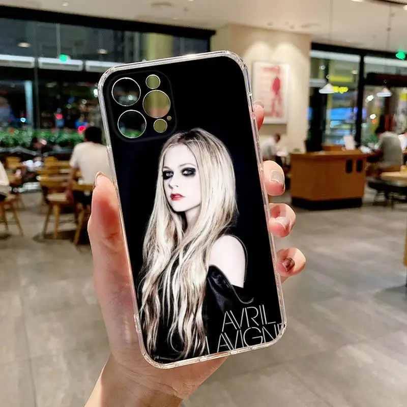 Avril Ramona Lavigne singer actors Phone Case Transparent For iphone 13 12 11 14 Pro Max Mini X XR XS 7 8 plus max phone Covers