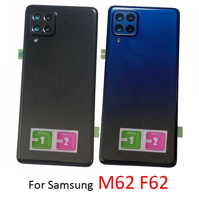 Phone Housing Frame Back Cover For Samsung M62 M625 M625F F62 E625 E625F New Rear Panel Case With Camera Lens Adhesive