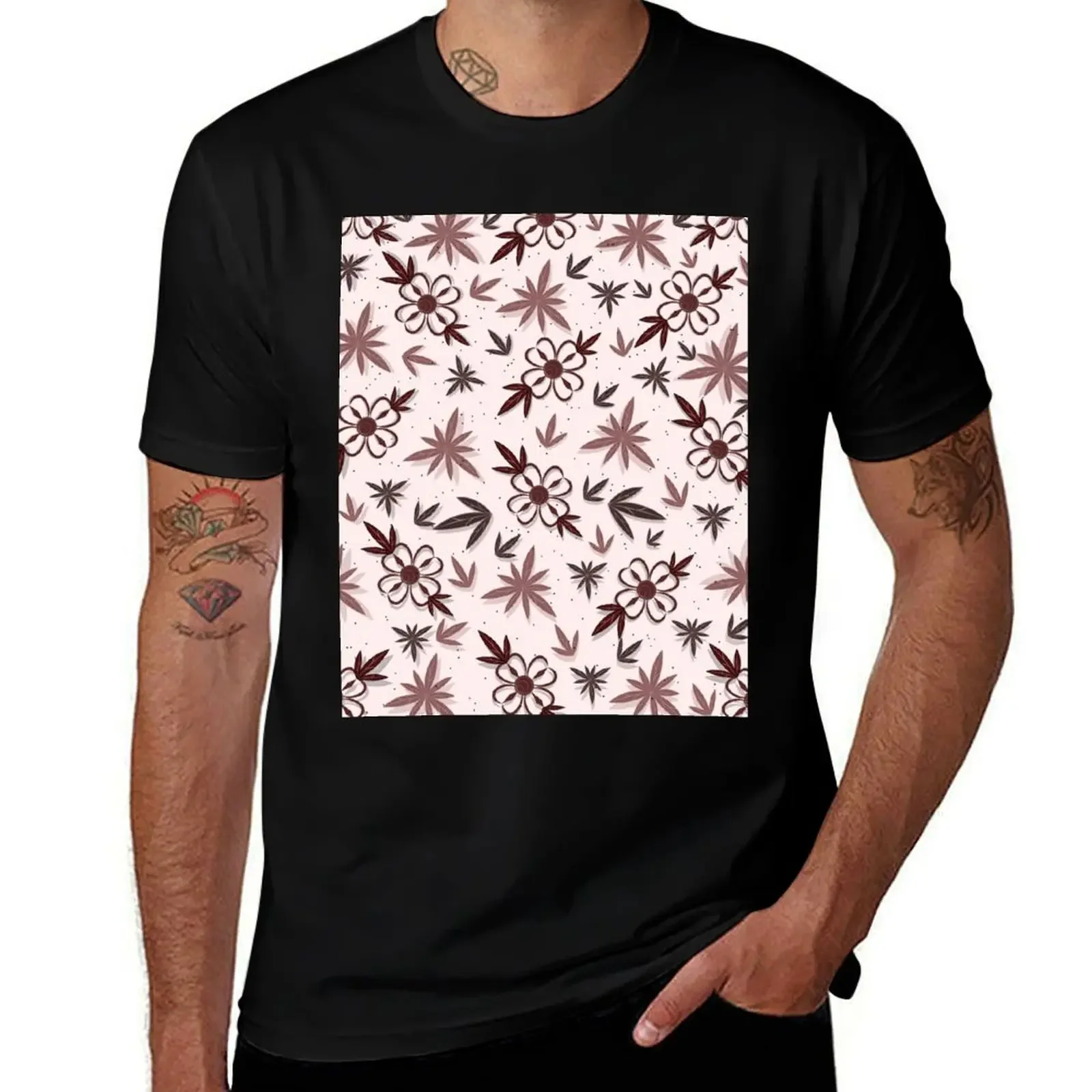 Cute hand drawn colorful artistic flowers print. Modern botanical pattern. Fashionable template for design. Cartoon styl T-Shirt