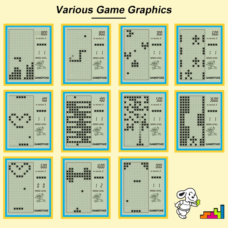 Creative Block Brick Console Game Brick Games Tank Battle Racing Puzzle Retro Handheld Portable Game Toys Children Festival Gift