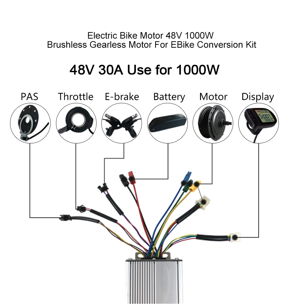 MXUS-Electric Bicycle Conversion Kit, Brushless Non-Gear Hub Motor, 48V, 1000W, 72V, 3000W, 20-29in, 700C