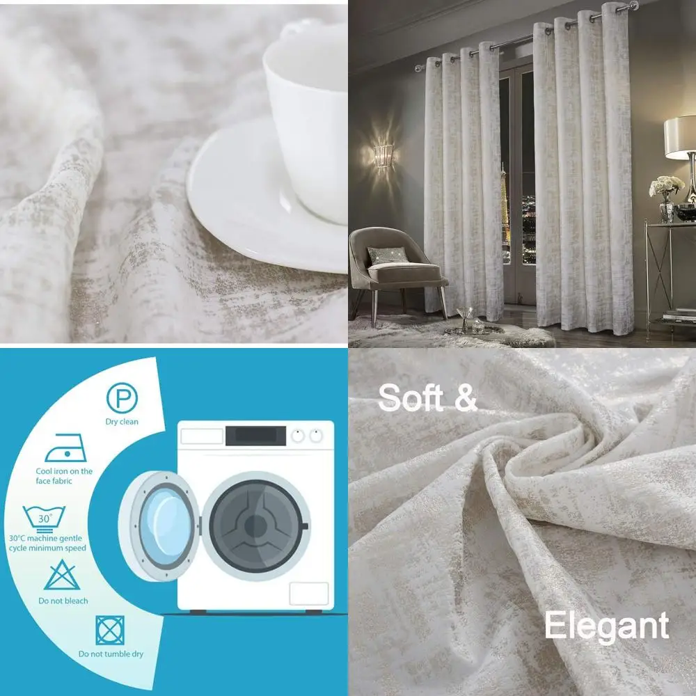 

Luxury 95 Velvet Curtains with Gold Foil Print for Bedroom and Living Room, Set of 2