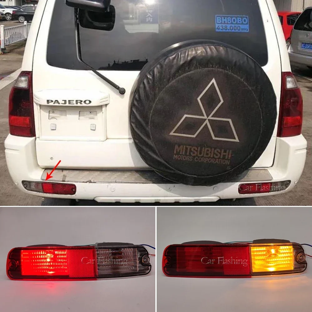 New！ Rear Bumper Reflector Light For Mitsubishi PAJERO V73 V75 V77 2003-2007 For MONTERO 2003-2006 Signal Brake Fog Lamp Accesso