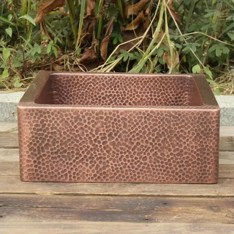 40x40x15cm Honeycomb Design Copper Single Bowl Drop-In Bar Sink Kitchen Sink