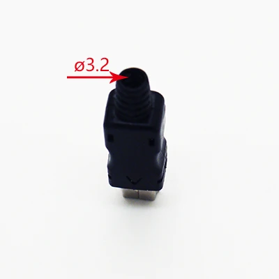 10Sets Mini USB Male Jack ( 4 in 1 or 3 in 1) USB Connector 2.0 5pin Plug Socket With Plastic Cover With Tail For Kinds of DIY