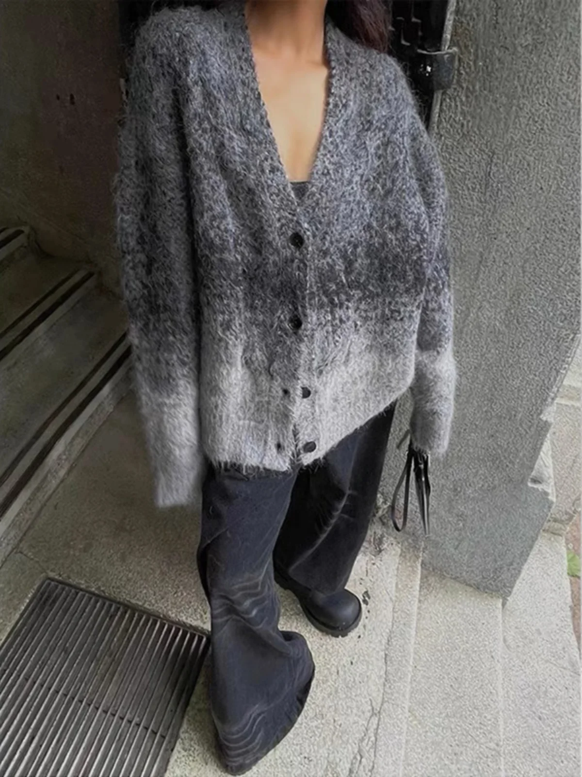 البلوزات لاعبا بالأزرار النسائية للمرأة الكورية نمط المخلوطة غزل الدانتيل الحدود العادية القوطية الشرير ثقافة فرعية بديلة Ins #6