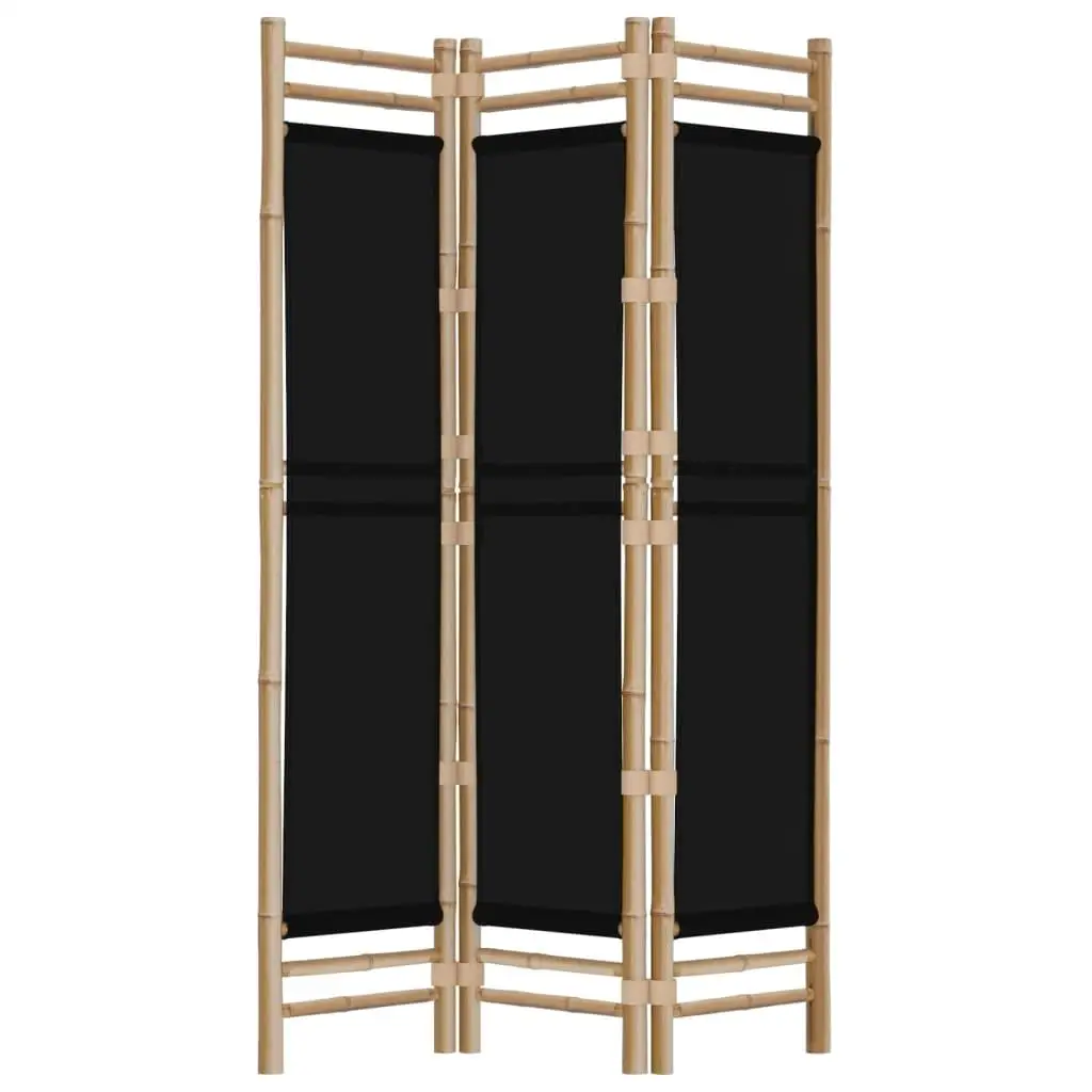 47.2 Inch Bamboo & Canvas 3-Panel Folding Room Divider - Stylish Partition for Home Decor