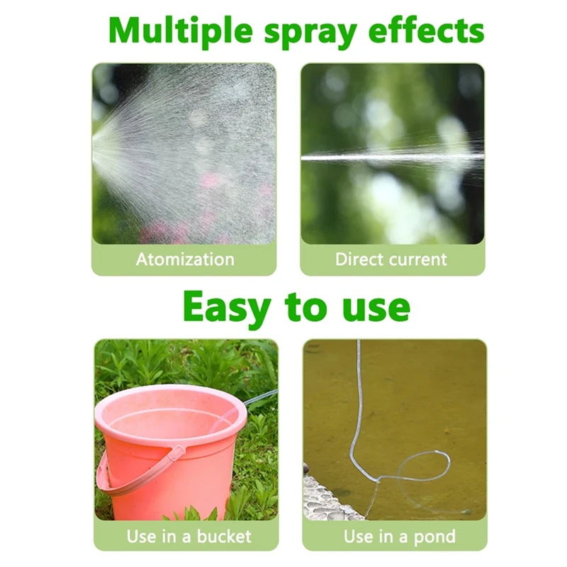 Electric Garden Watering Spray With Hose USB Adjustable Lawn Sprayer Nozzle Sprinkler Weeds Plant Mister