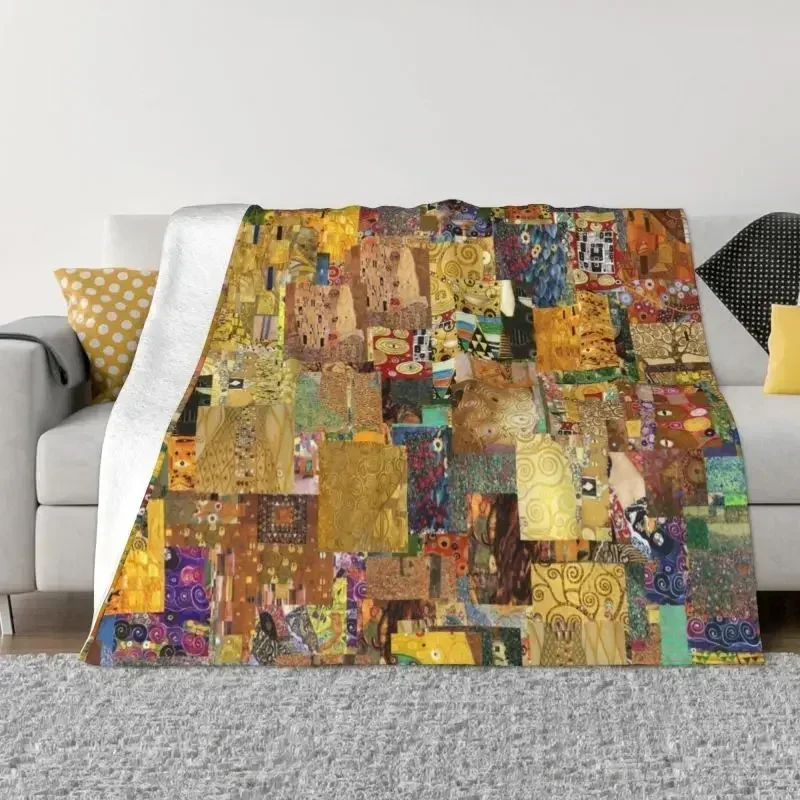 

Gustav Klimt Painting Art Blanket Warm Fleece Soft Flannel Throw Carpet for Bedroom Couch Outdoor Spring Autumn