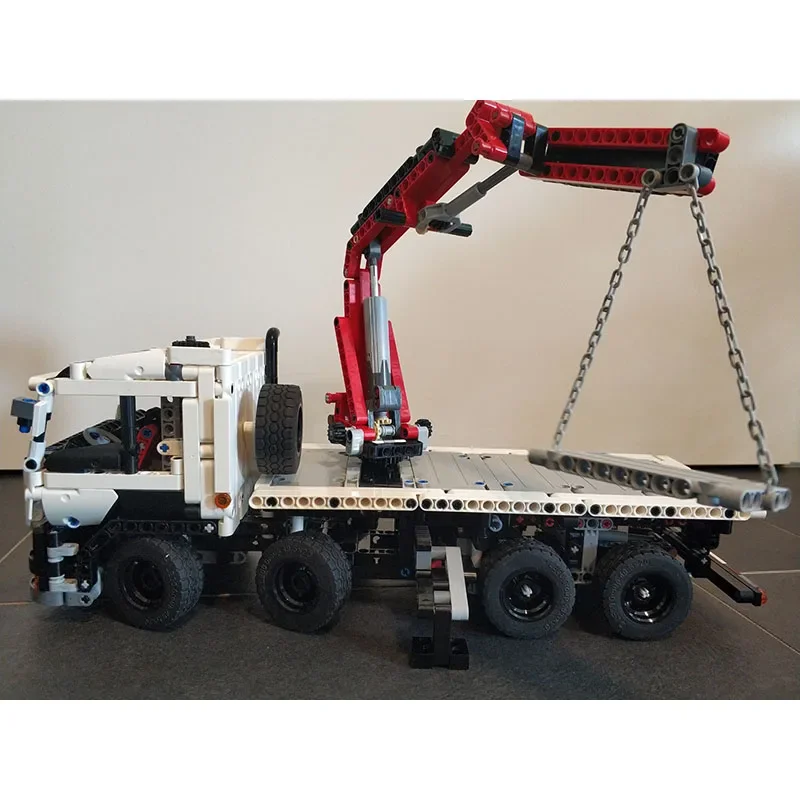 

MOC-48315 New City Crane with Flatbed Truck Building Block Set, 1075 Parts, Boys' and Children's Birthday Christmas Toy