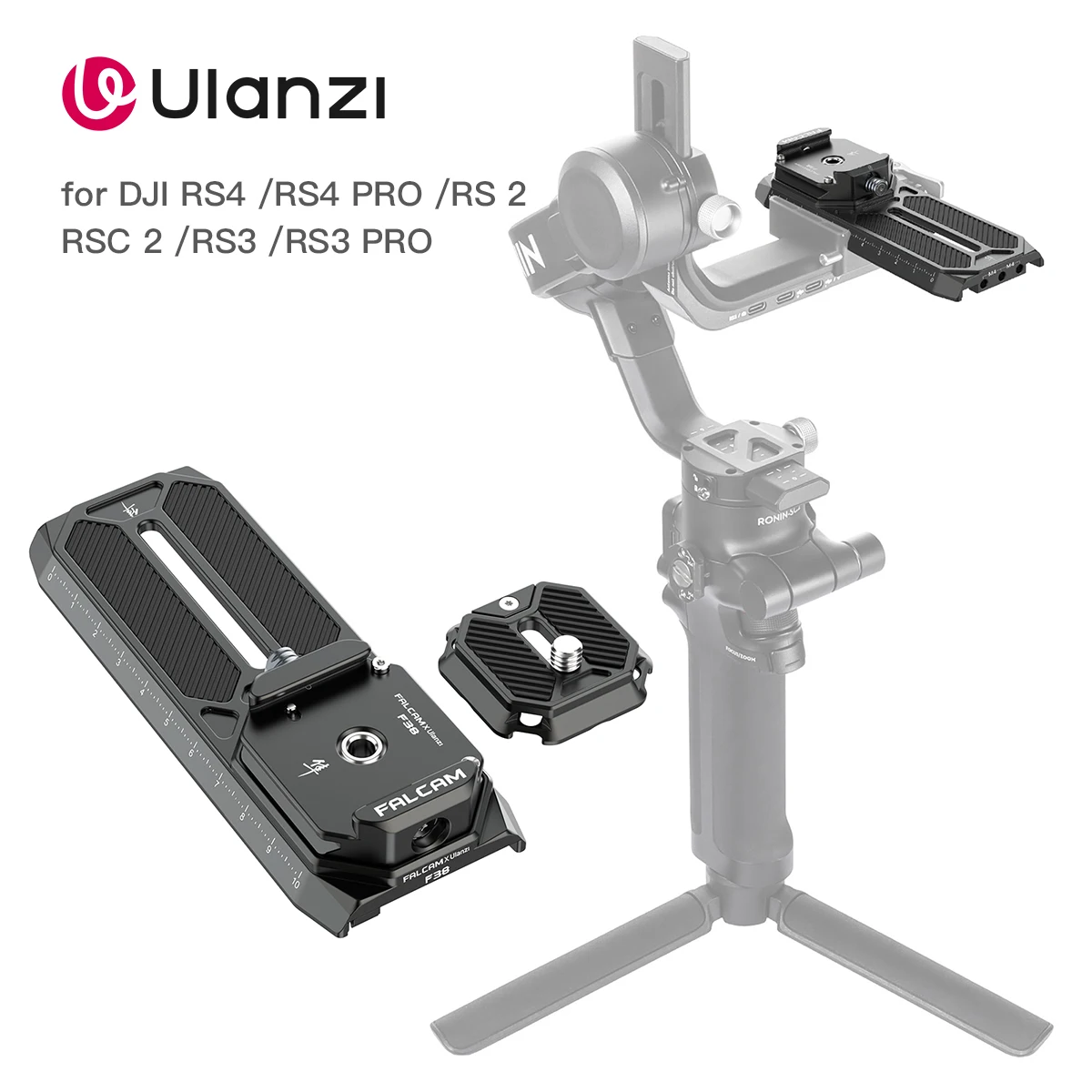 Ulanzi FALCAM F38 Quick Release Plate Mount for DJI RS4 / RS4 PRO / RS 2 / RSC 2 / RS3 / RS3 PRO Arca Swiss Quick Release Plate