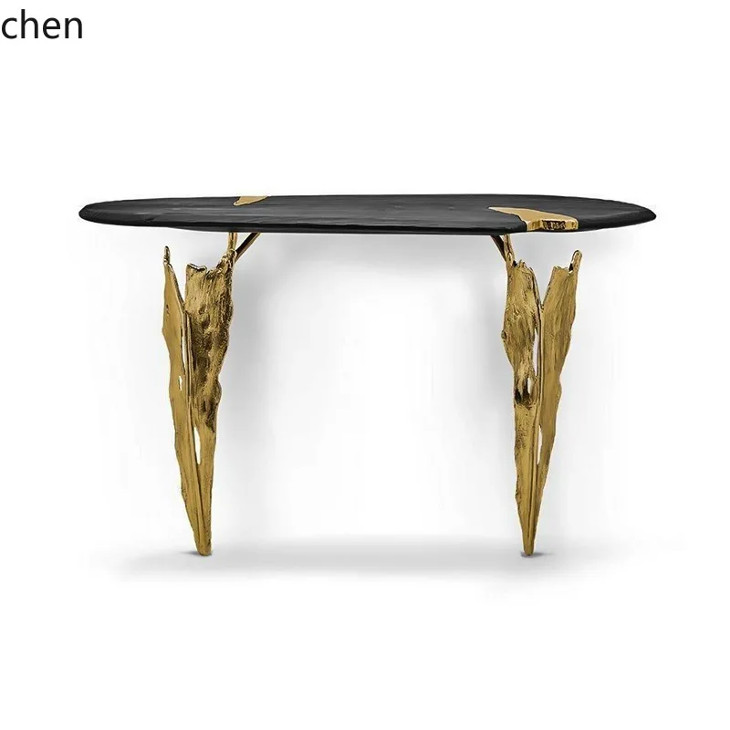 CZ Entryway Table Wall-Mounted End View Table Living Room Entryway High-End Solid Wood