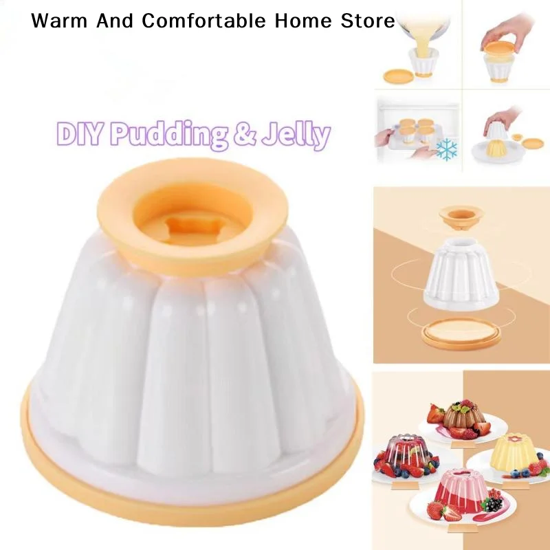 【SE】4Pcs Pudding Mould Bakeware Reusable DIY Jelly Pudding Cake Mold Plastic Jelly Mold Baking Tool Cake Mold Bread