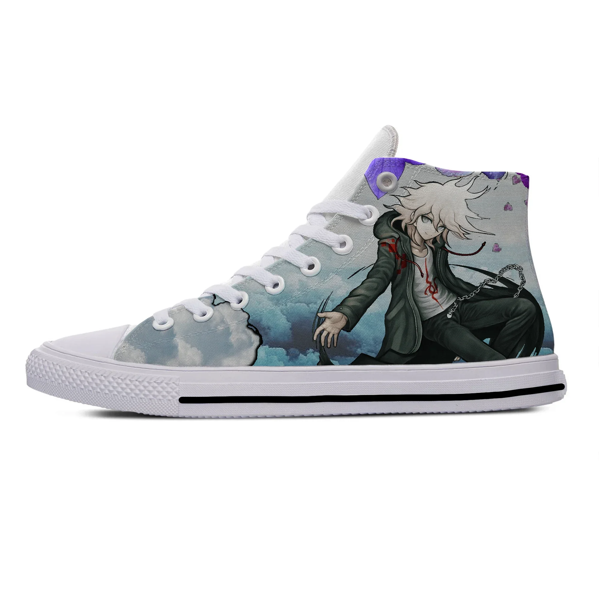 

Hot Cool Anime Manga Game Danganronpa Nagito Komaeda Funny Breathable Casual Board Shoes High Top Lightweight Men Women Sneakers