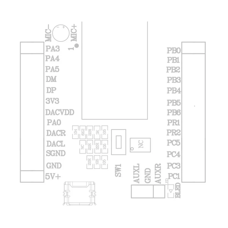 BT401 moduł wyjściowy Bluetooth podwójny tryb 5.0 wersja MIDI-BLE moduły I2S IIS elektronika Audio Module-BLE