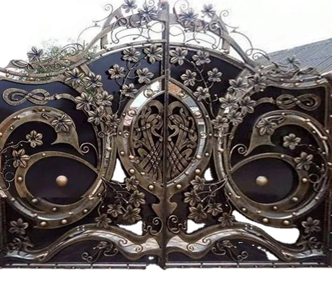 

Высококачественные конструкции железных ворот Простые ворота Основная конструкция ворот из кованого железа Galvernised для дома