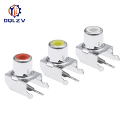 Lotus Seat AV Socket 4Pin RCA Single-hole PCB Soldering Audio Video Female Connector Nickel-plated