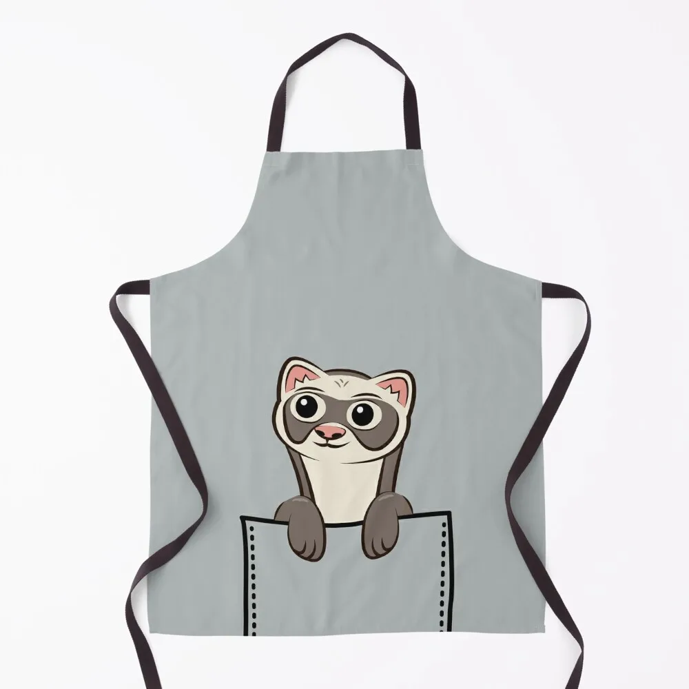 

Ferret Pocket Gift - Funny Ferret in Pocket Apron Kitchen Chef Kitchenware Kitchens Men Nursing Apron