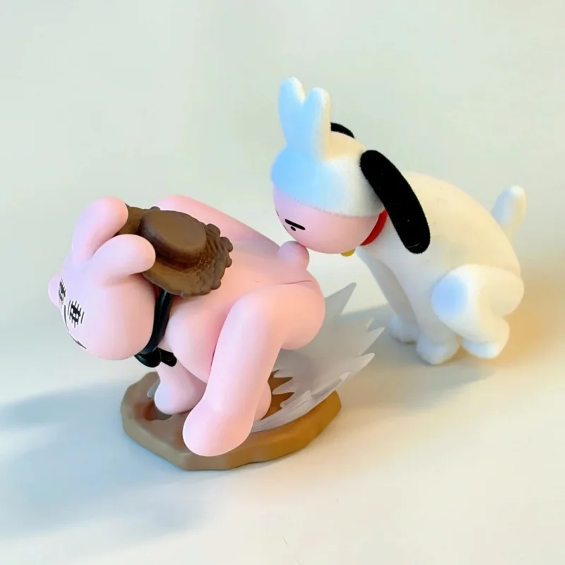 Hot Echte Plzdot Roze Konijn Abstract Serie Mini Blind Box Pop Tweede Generatie Desktop Ornament Vakantie Speelgoed Kawaii Geschenken