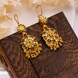 Luxury Tassle Drop Earrings Gifts Dubai India Style Gold Color Dangle Earring Brass Ethnic Style African Bridal Earring Party