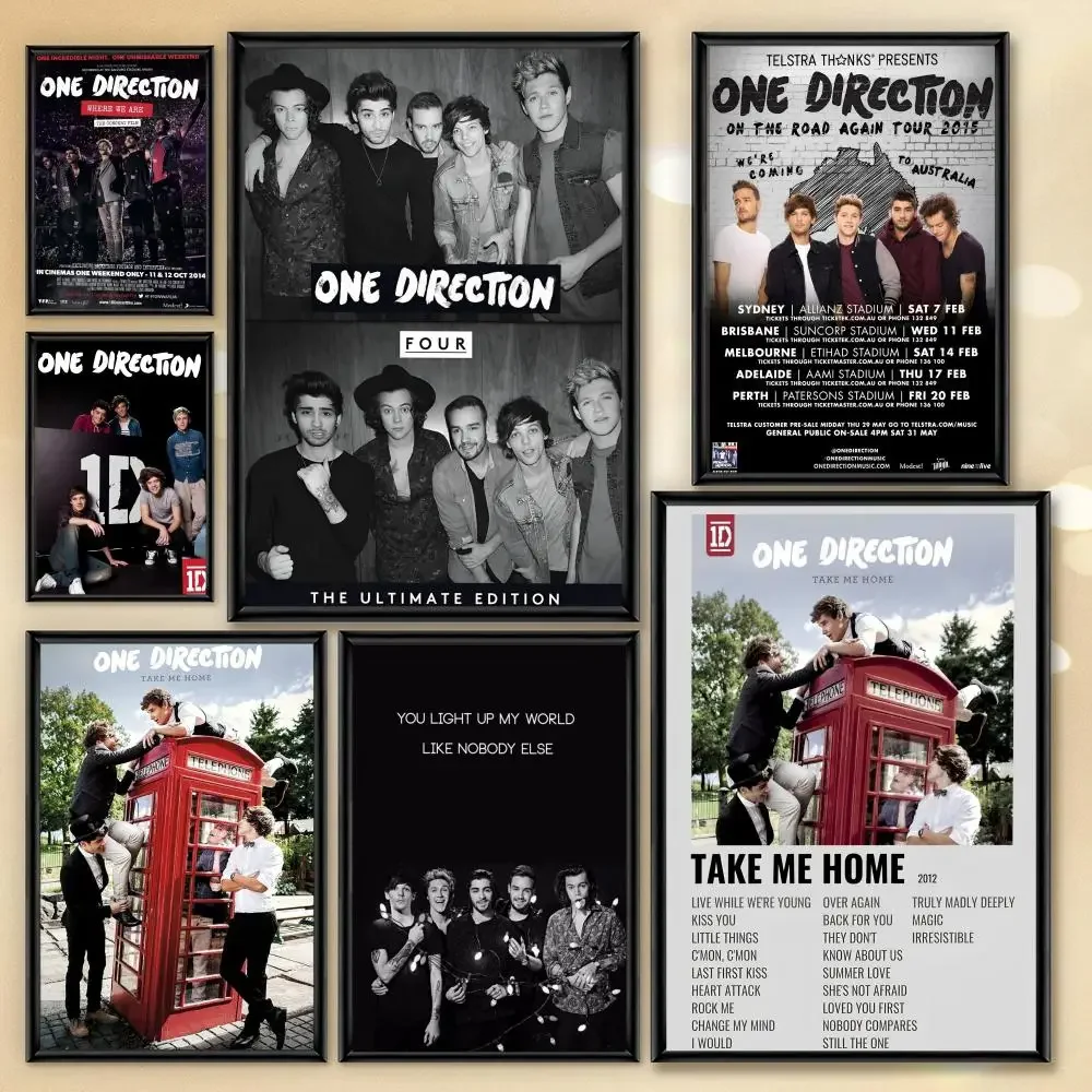 

O-One Band D-Directions Music Classic Poster Aesthetic PVC Wall Art - HD Waterproof UV Resistant For Home Bar Office