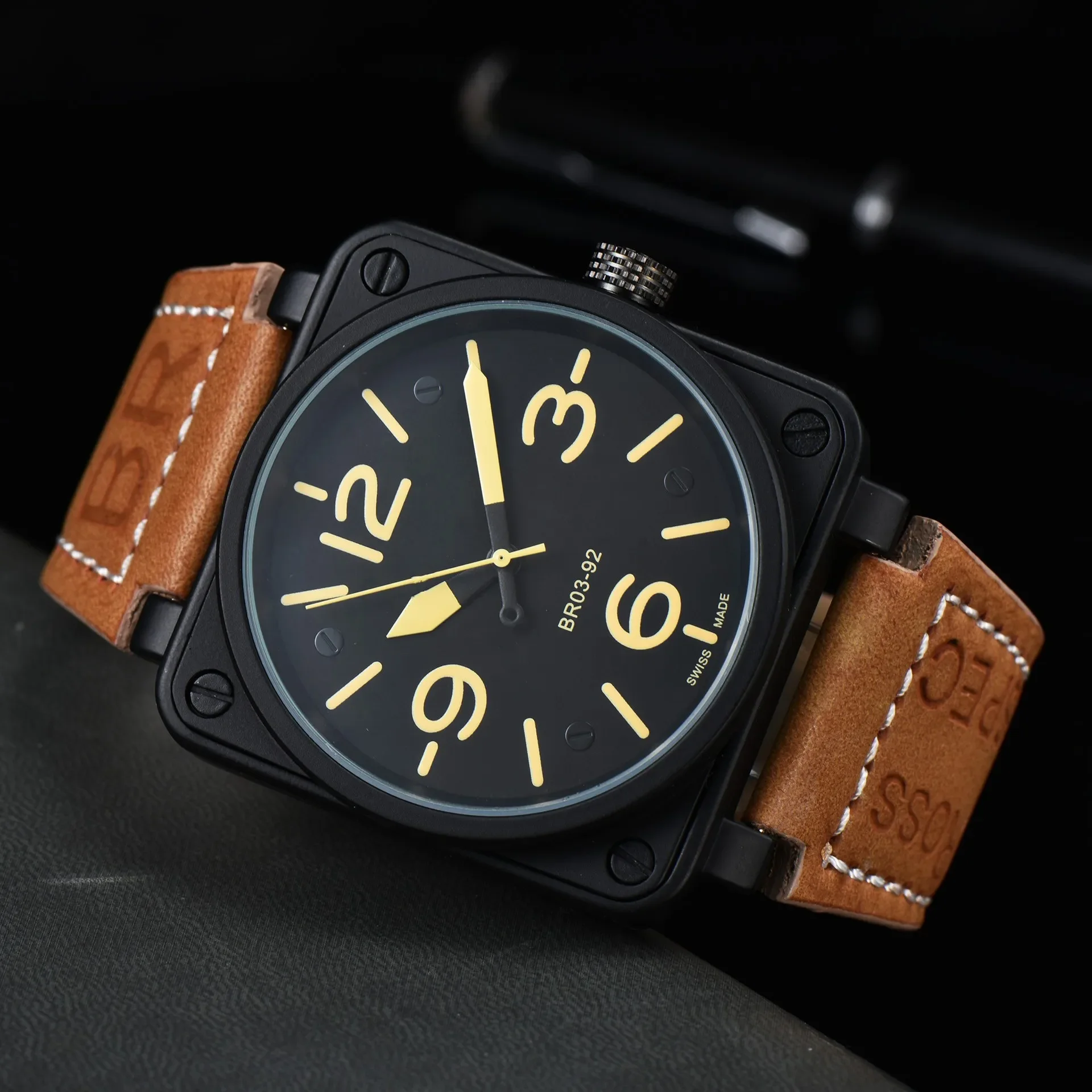 2025 New Fashion High-quality Hot Men Automatic Mechanical Watch Black Ross Rubber 46mm Large Dial Men for Watch