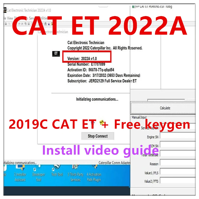 2022A 2021A 2021B For red Cat 2019C 2018C 2017A Cat ET ET3 Electronic Technician Diagnostic Software with KeyGen free Video